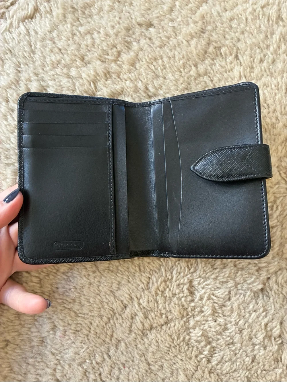 Vintage Coach black Saffiano wallet